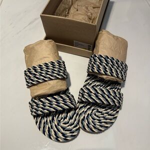 Roots Savoy two band sandal in blue denim NWT